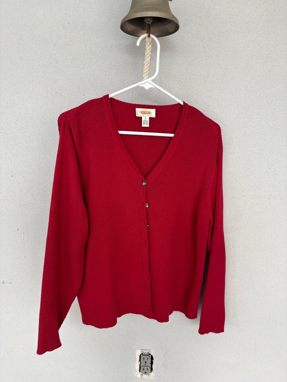 Y2K 90's Vintage Talbots Red Cardigan 100% Cotton